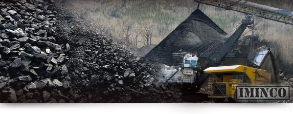 Coal mining Bowen Basin Queensland. Image of a coal loading operation, coal stockpiling. iMINCO