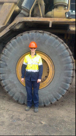 Brisbane dump truck course - student Samantha Cummings at Industry Pathways training centre Brisbane