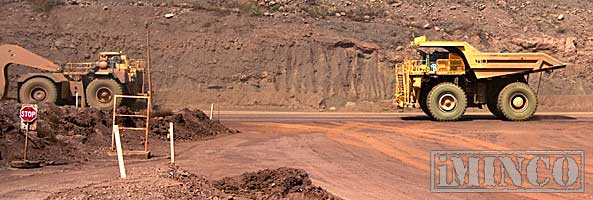 Dump truck iron ore mine site operations