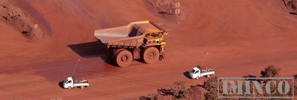 iMINCO mining jobs, iron ore mine Australia dump truck on a mine site